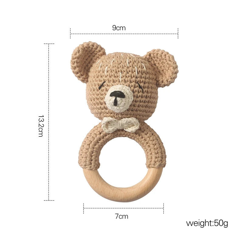 Crocheted teddy bear rattle - Peekaboo Bears