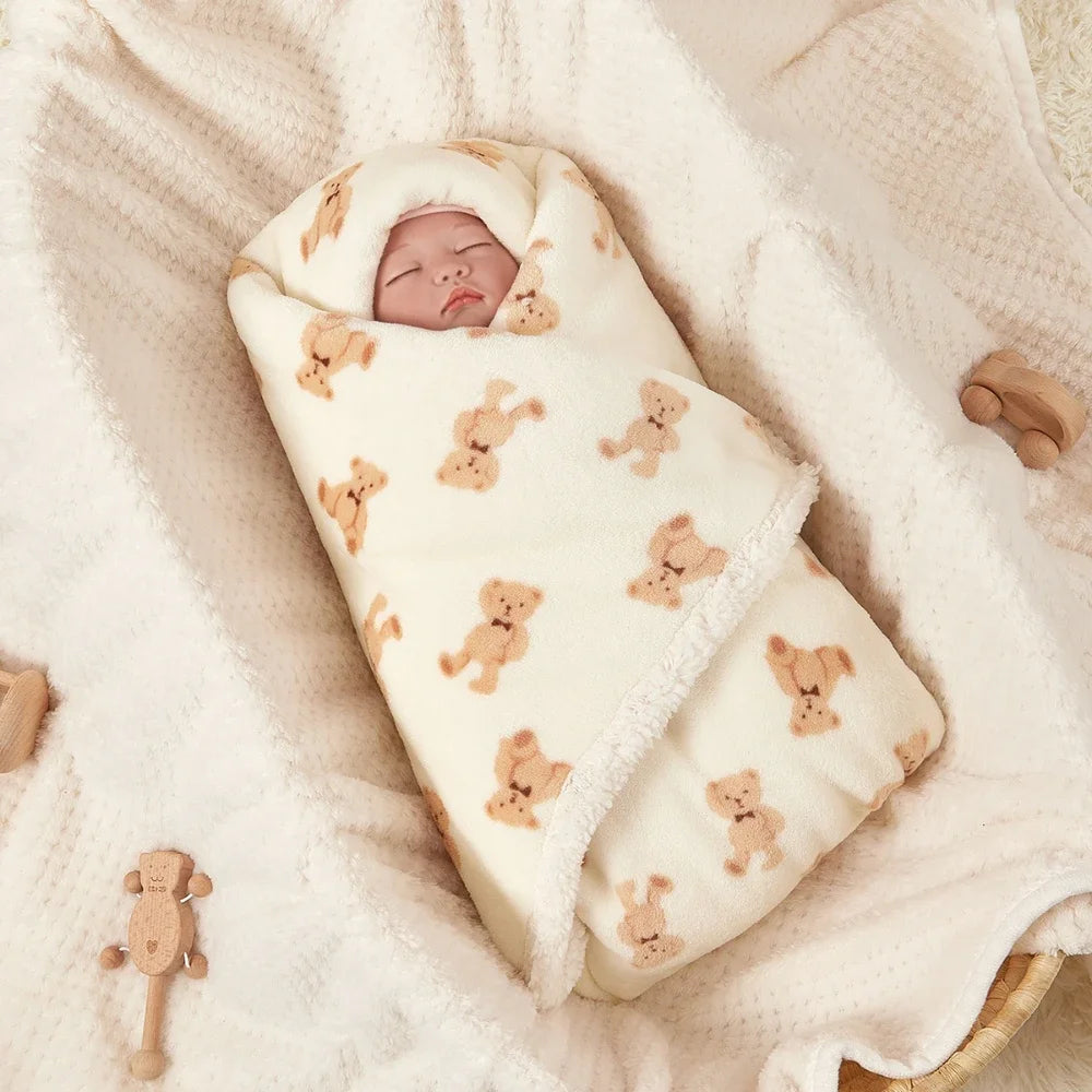 Baby Bear Thickened Double Layer Blanket