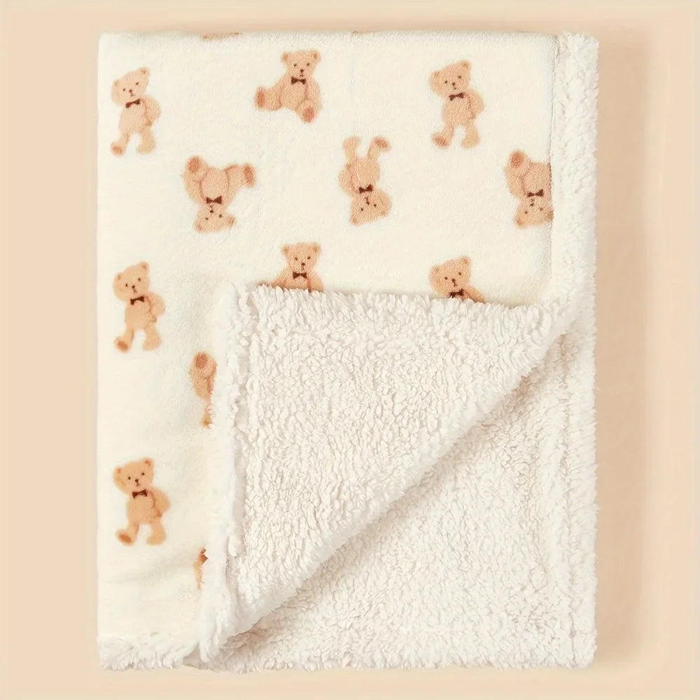 Baby Bear Thickened Double Layer Blanket