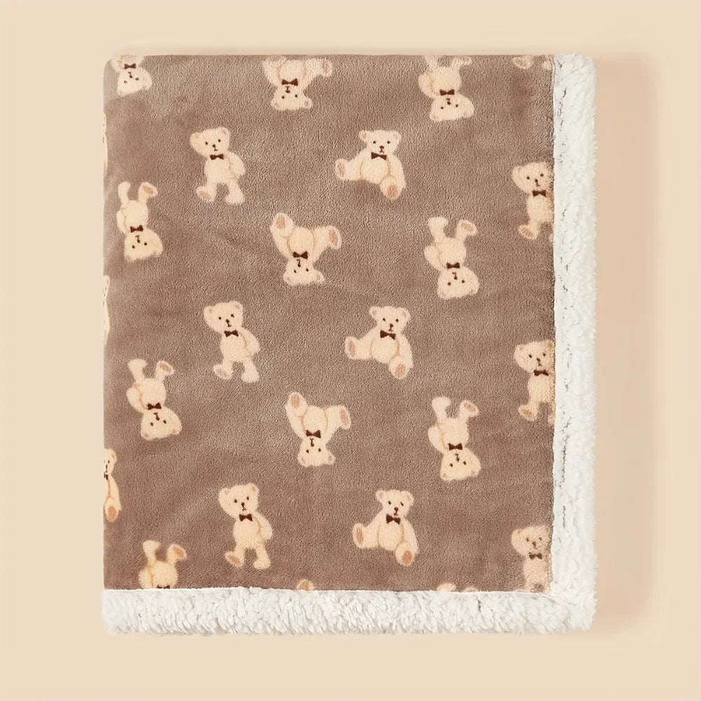 Baby Bear Thickened Double Layer Blanket