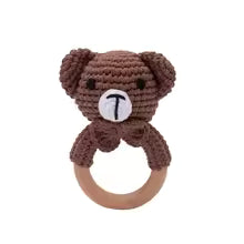 Crocheted teddy bear rattle